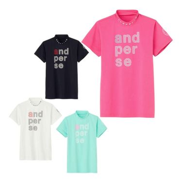 アンパスィ（and per se） 半袖 ハイネックシャツ レディース