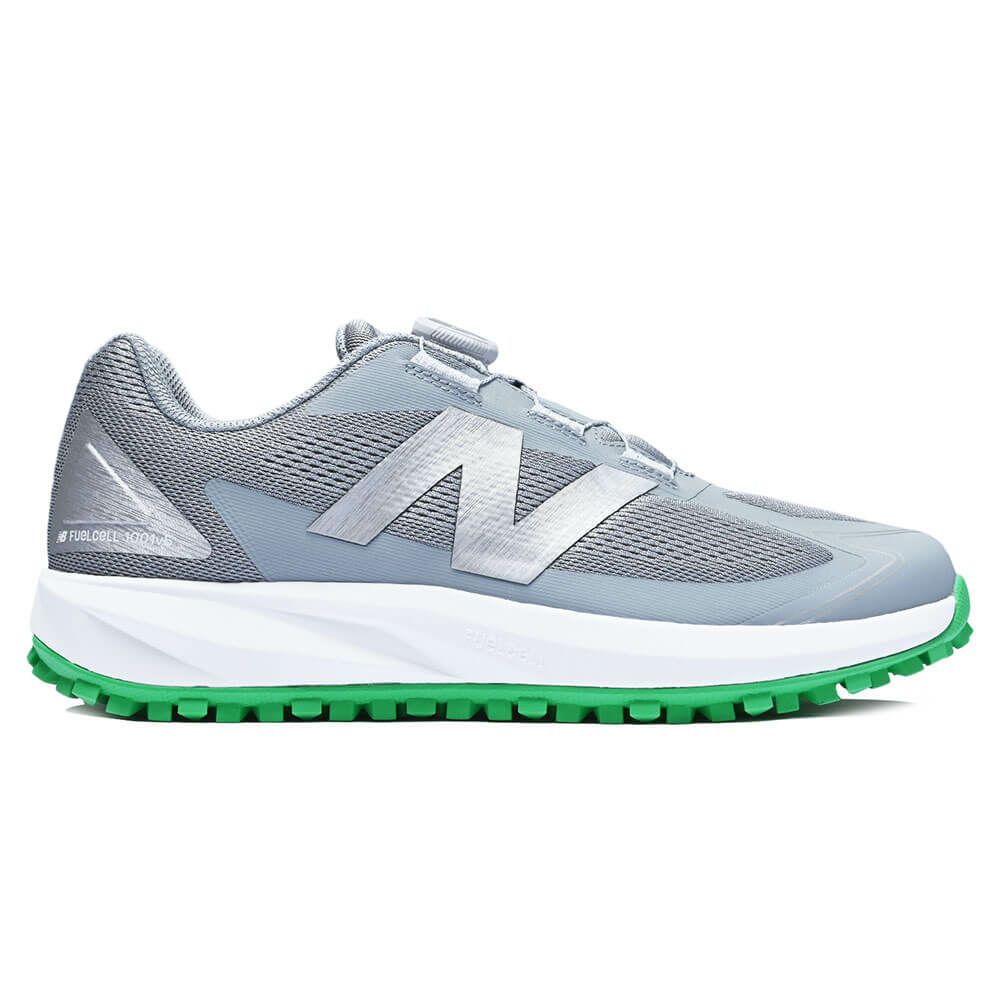 ニューバランスゴルフ　フューエルセル 1001 v5 ボア メッシュ スパイクレス ゴルフシューズ UGS1001 E GRAY/GREEN 詳細2