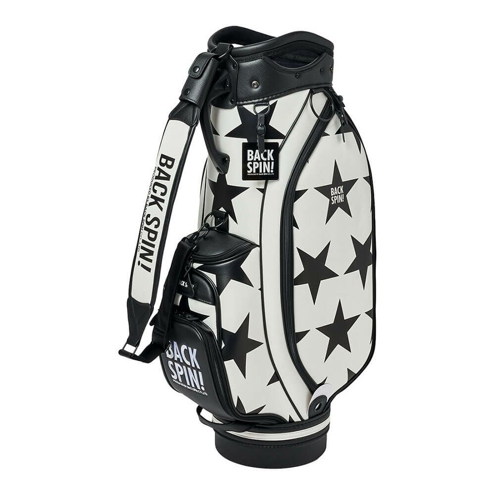 バックスピンゴルフ BACK SPIN! GOLF　BIG STAR TOUR ビッグスター ツアー キャディバッグ BSBD02C106 WHITE×BLACK　2025年モデル ホワイト×ブラック