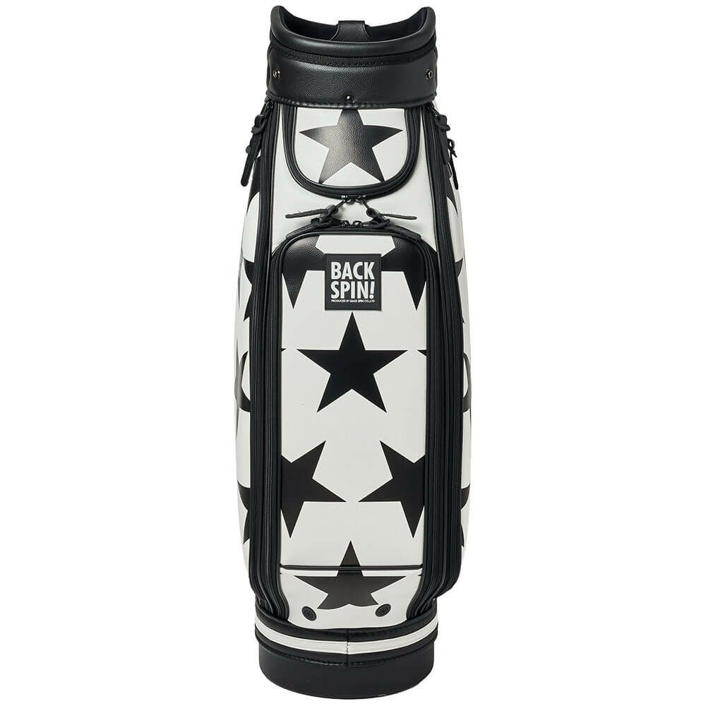 バックスピンゴルフ BACK SPIN! GOLF　BIG STAR TOUR ビッグスター ツアー キャディバッグ BSBD02C106 WHITE×BLACK　2025年モデル ホワイト×ブラック 詳細2