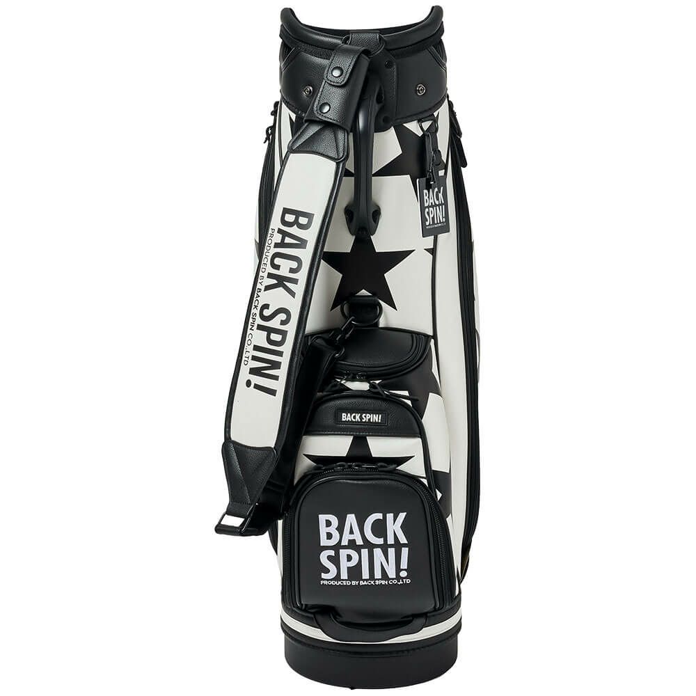 バックスピンゴルフ BACK SPIN! GOLF　BIG STAR TOUR ビッグスター ツアー キャディバッグ BSBD02C106 WHITE×BLACK　2025年モデル ホワイト×ブラック 詳細4