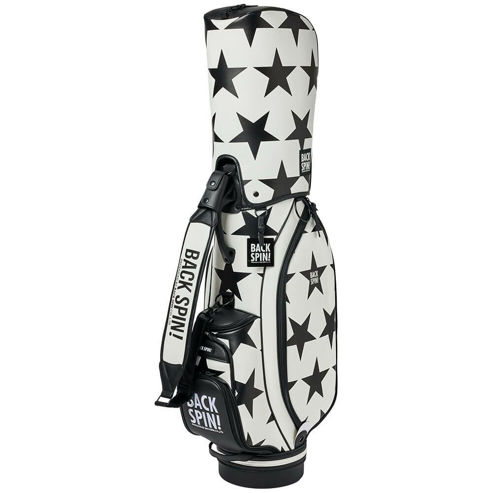 バックスピンゴルフ BACK SPIN! GOLF　BIG STAR TOUR ビッグスター ツアー キャディバッグ BSBD02C106 WHITE×BLACK　2025年モデル ホワイト×ブラック 詳細5