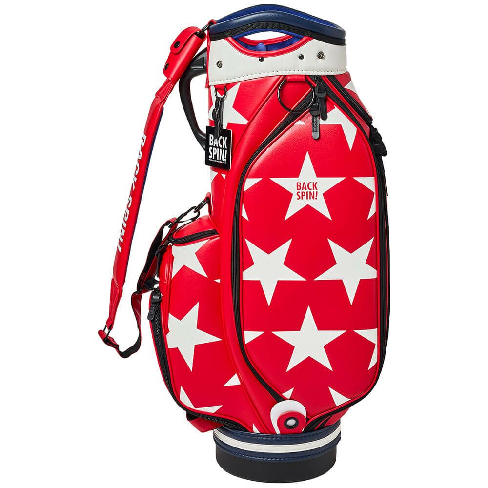 バックスピンゴルフ BACK SPIN! GOLF　BIG STAR TOUR ビッグスター ツアー キャディバッグ BSBD02C106 RED×WHITE　2025年モデル レッド×ホワイト 詳細1
