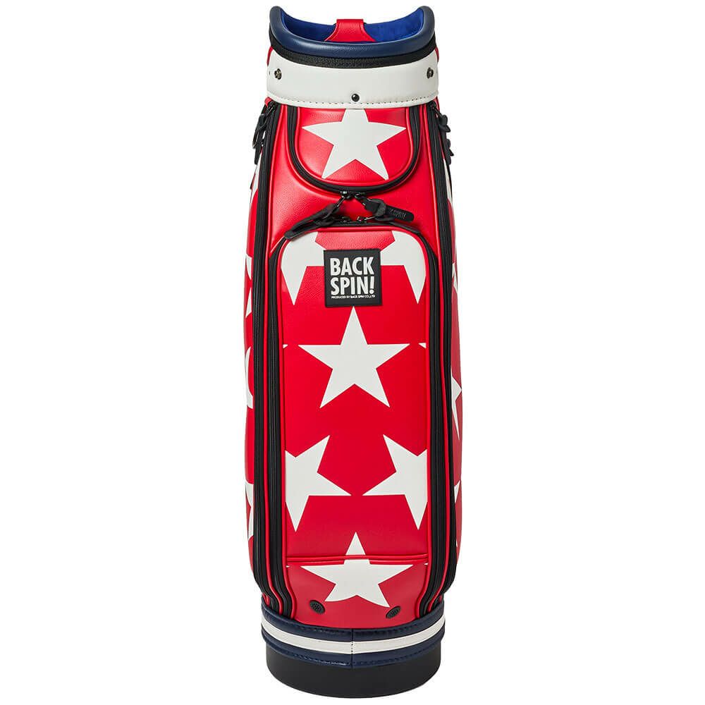 バックスピンゴルフ BACK SPIN! GOLF　BIG STAR TOUR ビッグスター ツアー キャディバッグ BSBD02C106 RED×WHITE　2025年モデル レッド×ホワイト 詳細2