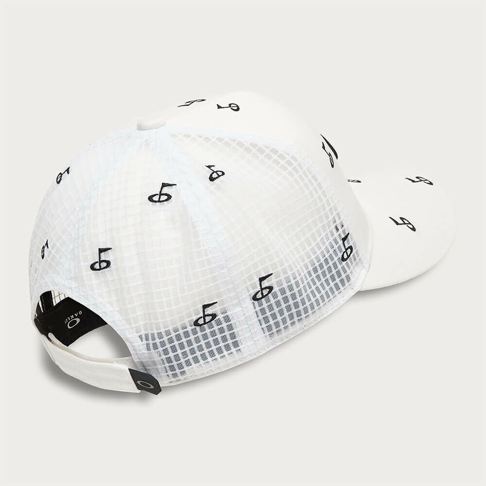 オークリー OAKLEY　メンズ OVERLAP CAP 25.0 ゴルフモチーフ刺繍 飛び柄 キャップ FOS902023 100 WHITE　2025年モデル 詳細2