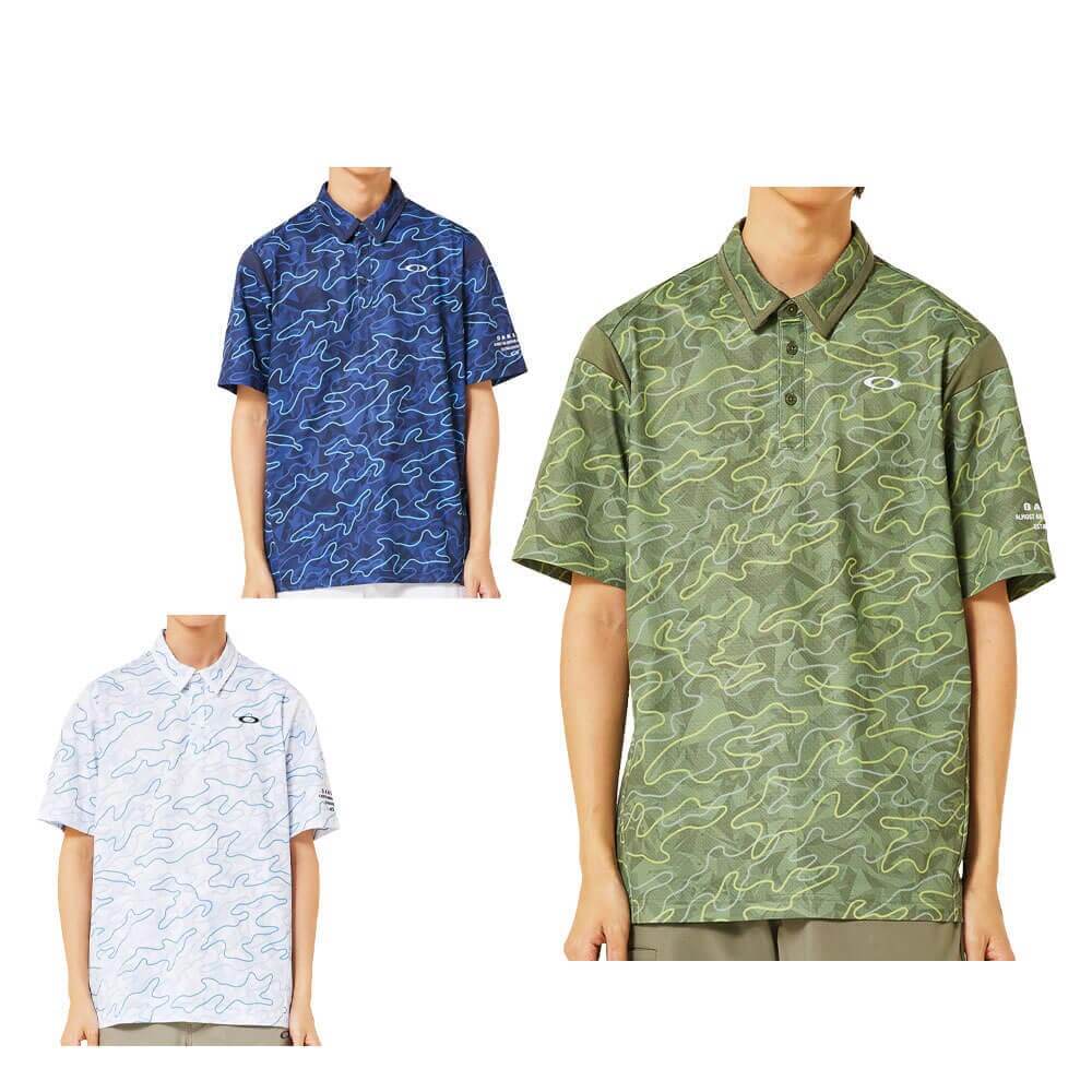 オークリー OAKLEY　メンズ カモフラージュ柄 メッシュ切替 半袖 ポロシャツ FOA407602　2025年モデル 詳細1