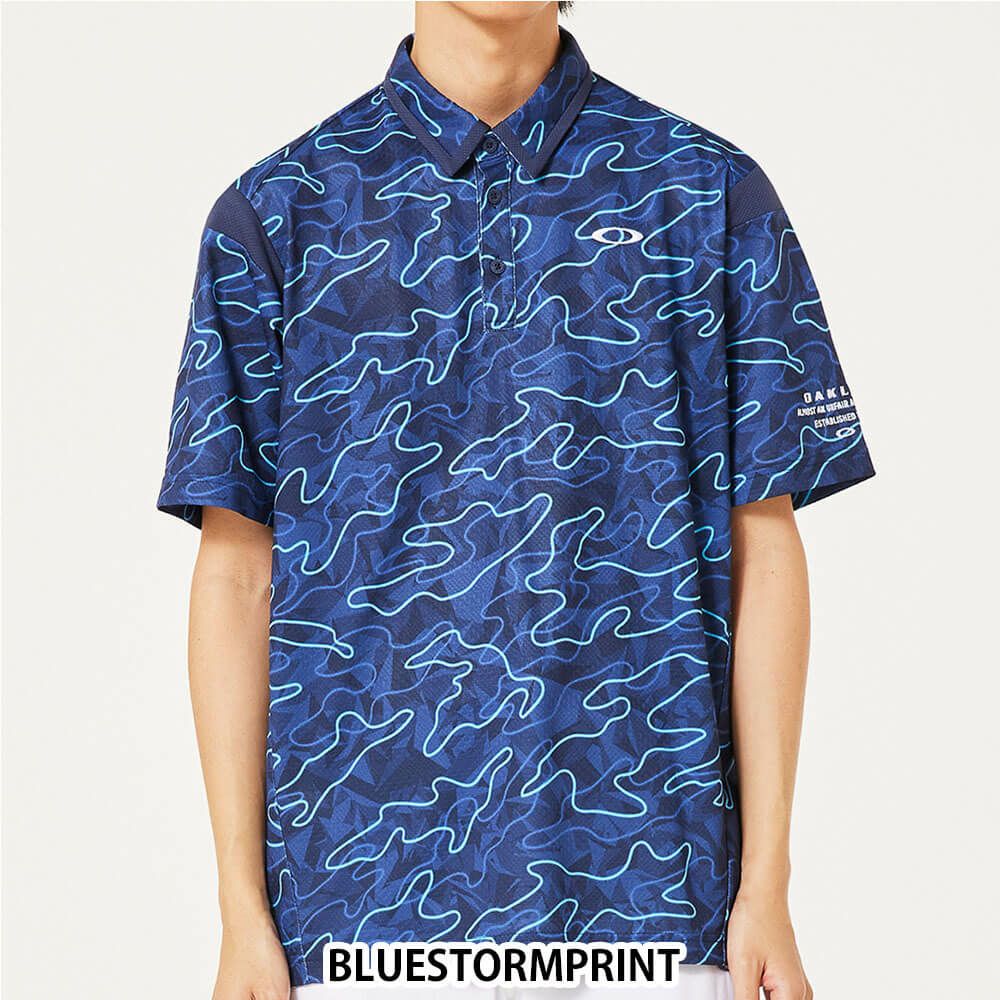 オークリー OAKLEY　メンズ カモフラージュ柄 メッシュ切替 半袖 ポロシャツ FOA407602　2025年モデル 詳細2