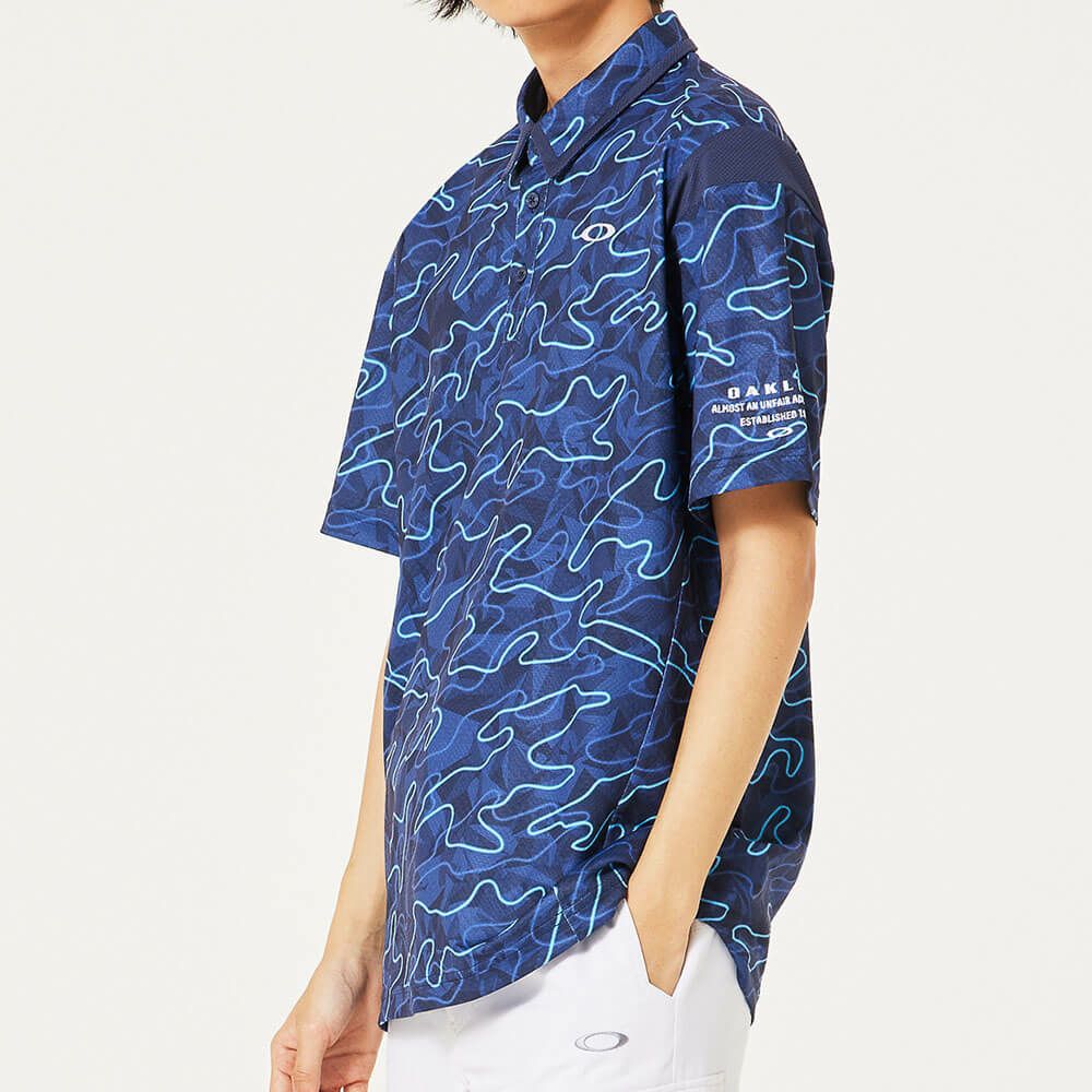 オークリー OAKLEY　メンズ カモフラージュ柄 メッシュ切替 半袖 ポロシャツ FOA407602　2025年モデル 詳細4