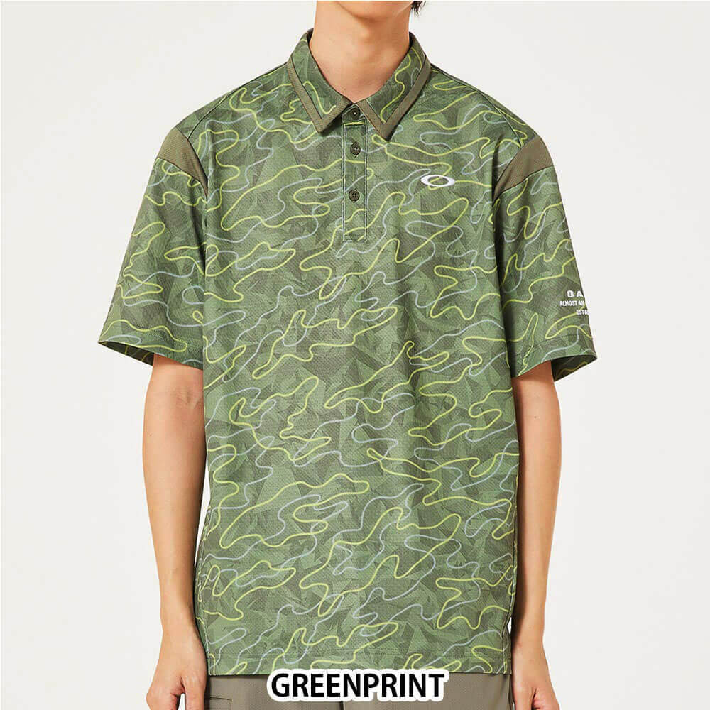 オークリー OAKLEY　メンズ カモフラージュ柄 メッシュ切替 半袖 ポロシャツ FOA407602　2025年モデル 詳細7