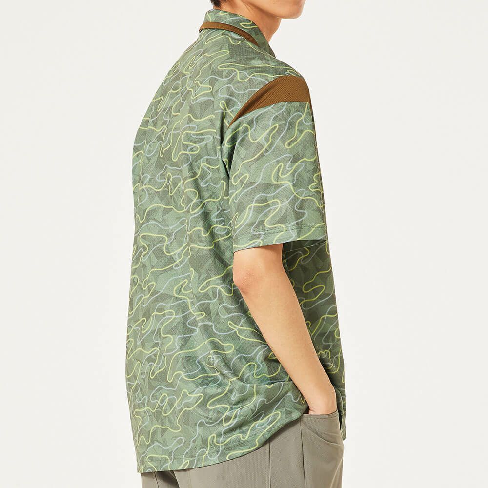 オークリー OAKLEY　メンズ カモフラージュ柄 メッシュ切替 半袖 ポロシャツ FOA407602　2025年モデル 詳細8