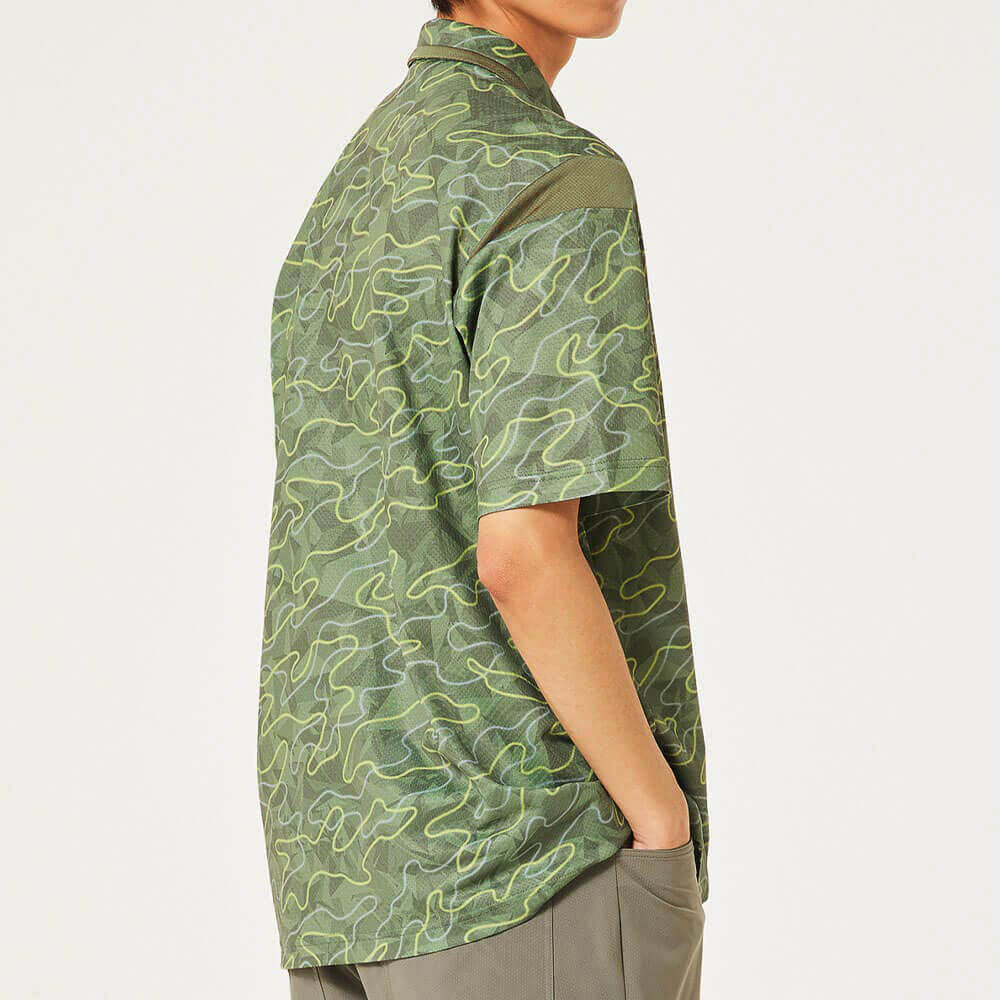 オークリー OAKLEY　メンズ カモフラージュ柄 メッシュ切替 半袖 ポロシャツ FOA407602　2025年モデル 詳細8