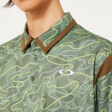 オークリー OAKLEY　メンズ カモフラージュ柄 メッシュ切替 半袖 ポロシャツ FOA407602　2025年モデル 詳細10
