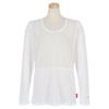 マリクレール marie claire　レディース ロゴプリント メッシュ切替 ストレッチ 長袖 Uネック インナーシャツ 713-9825（WT）