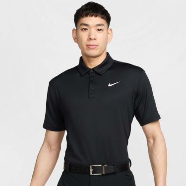ナイキ NIKE　メンズ Dri-FIT ソリッド ゴルフ 半袖 ポロシャツ FZ7482 010 ブラック　2025年モデル 詳細1