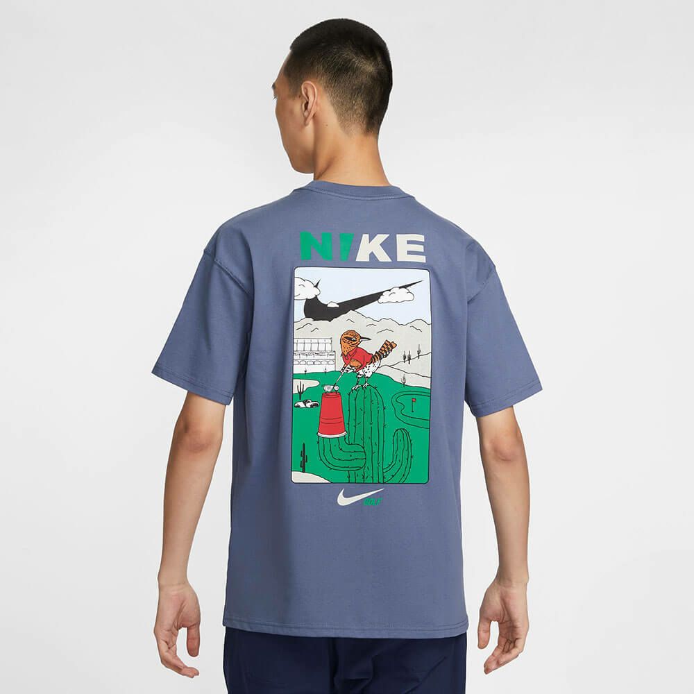 ナイキ NIKE　メンズ マックス90 ゴルフ 半袖 Tシャツ HJ3365 491 ディフューズブルー　2025年モデル 詳細2