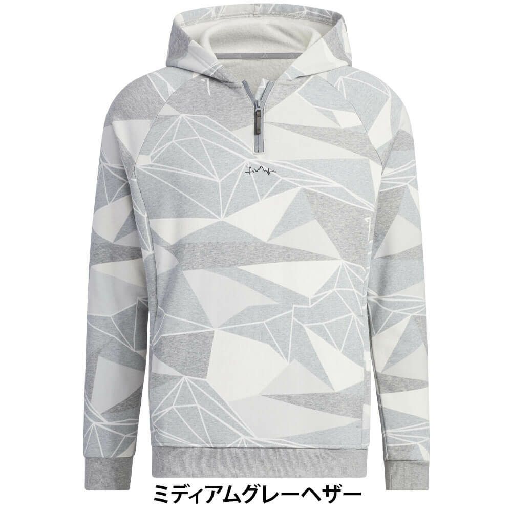 アディダス adidas　メンズ ジオメトリック ハーフジップ 長袖 フーディー MKO66 詳細2