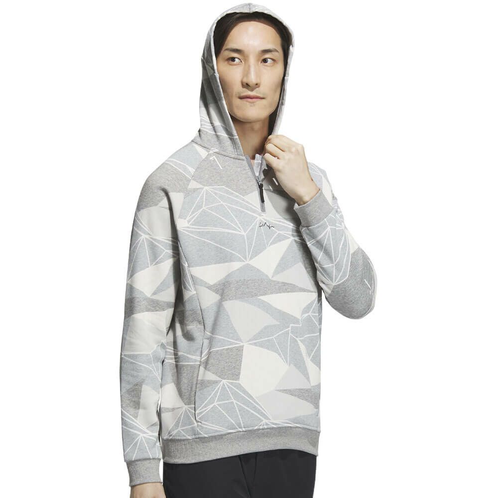 アディダス adidas　メンズ ジオメトリック ハーフジップ 長袖 フーディー MKO66 詳細4