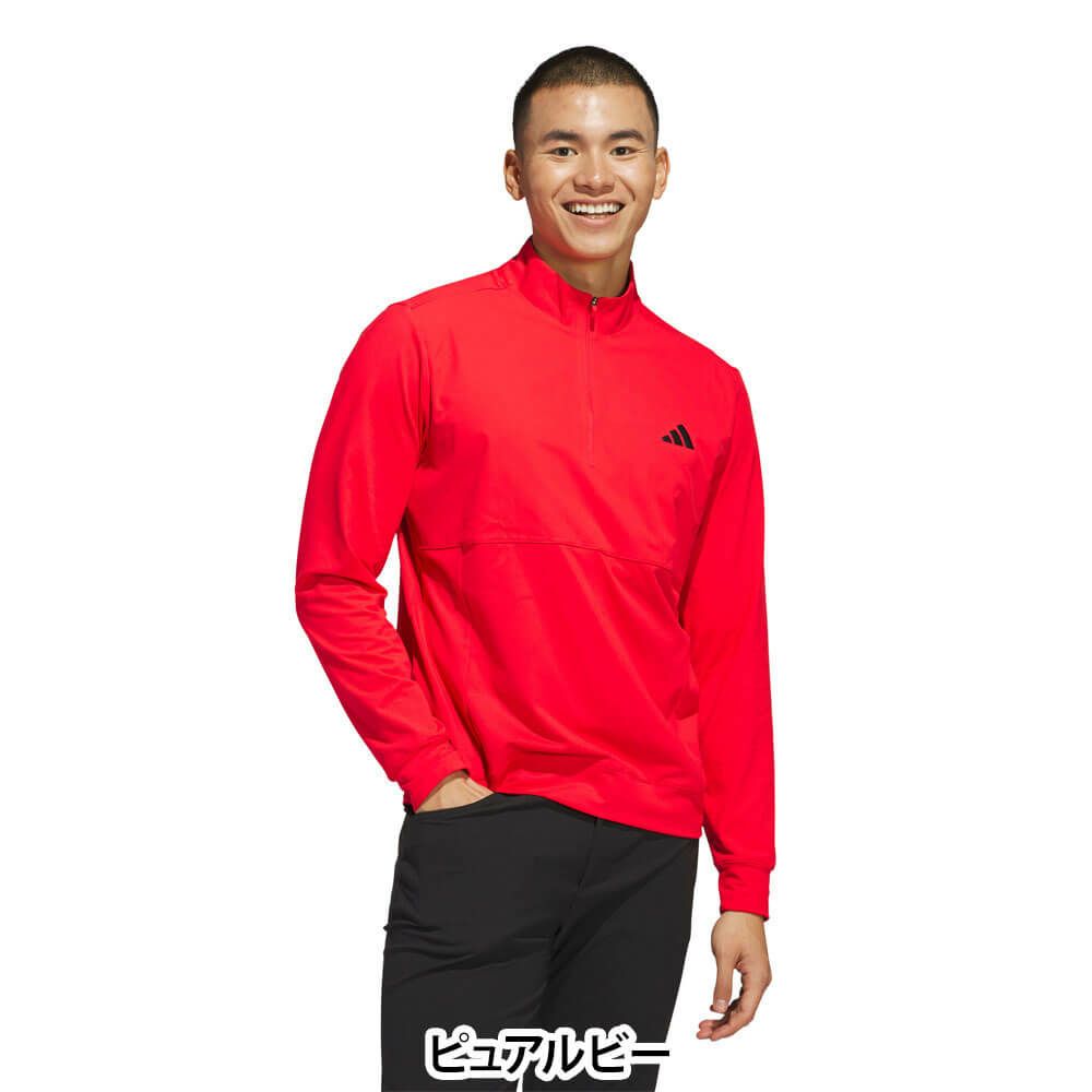 アディダス adidas　メンズ アディゼロ ファブリックミックス 長袖 ハーフジップ ジャケット KUH42　2025年モデル 詳細2