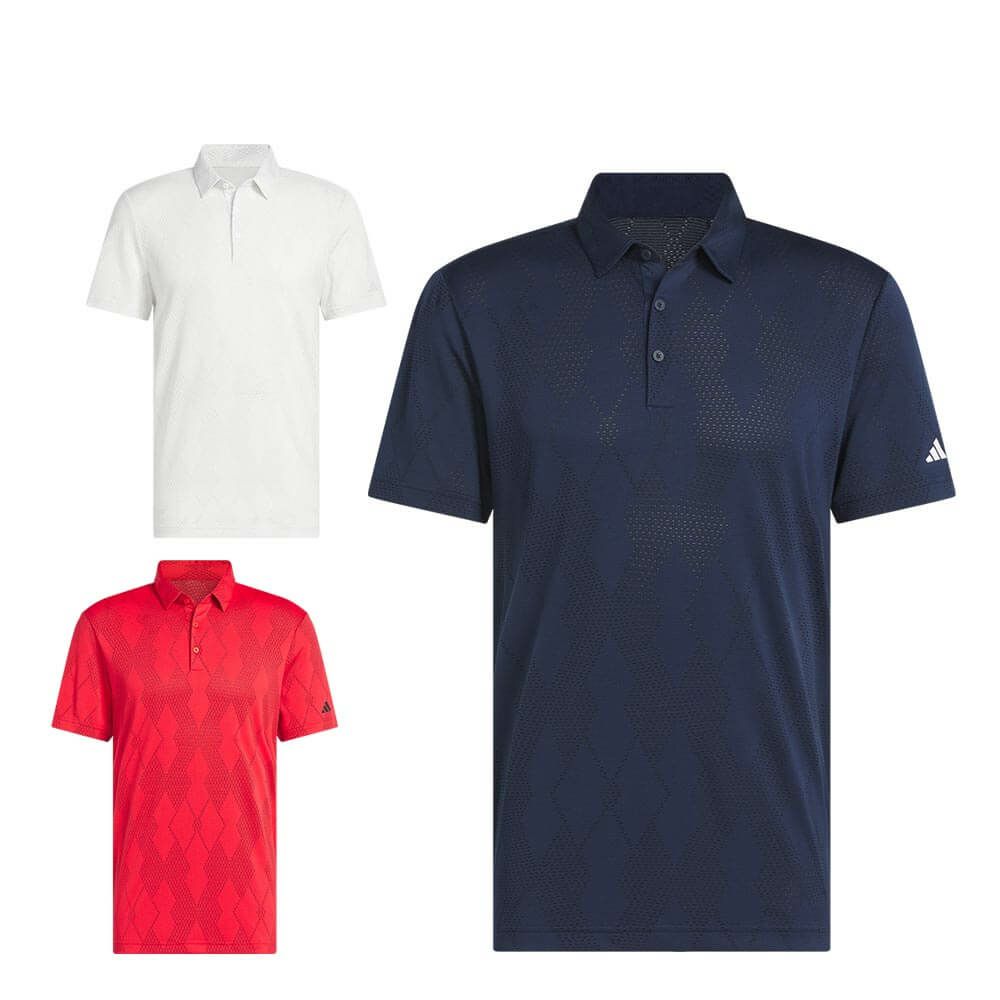 アディダス adidas　メンズ メッシュアーガイル 半袖 ポロシャツ KUH63　2025年モデル 詳細1