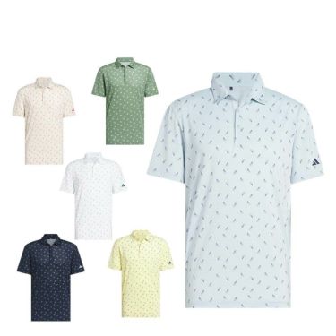 アディダス adidas　メンズ メッシュ総柄 半袖 ポロシャツ KUH65　2025年モデル 詳細1
