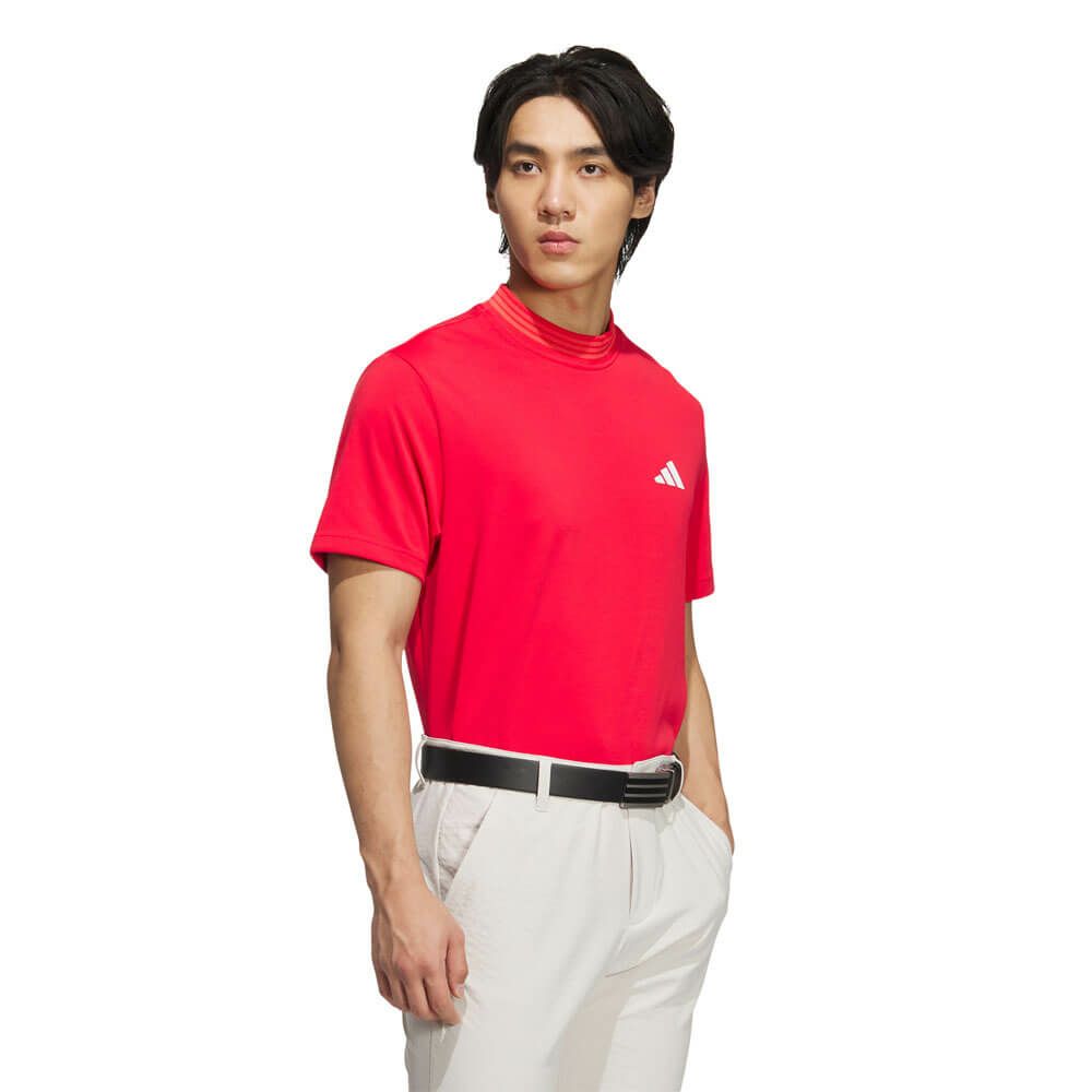 アディダス adidas　メンズ スリーストライプス 半袖 モックネックシャツ KVH10　2025年モデル 詳細4