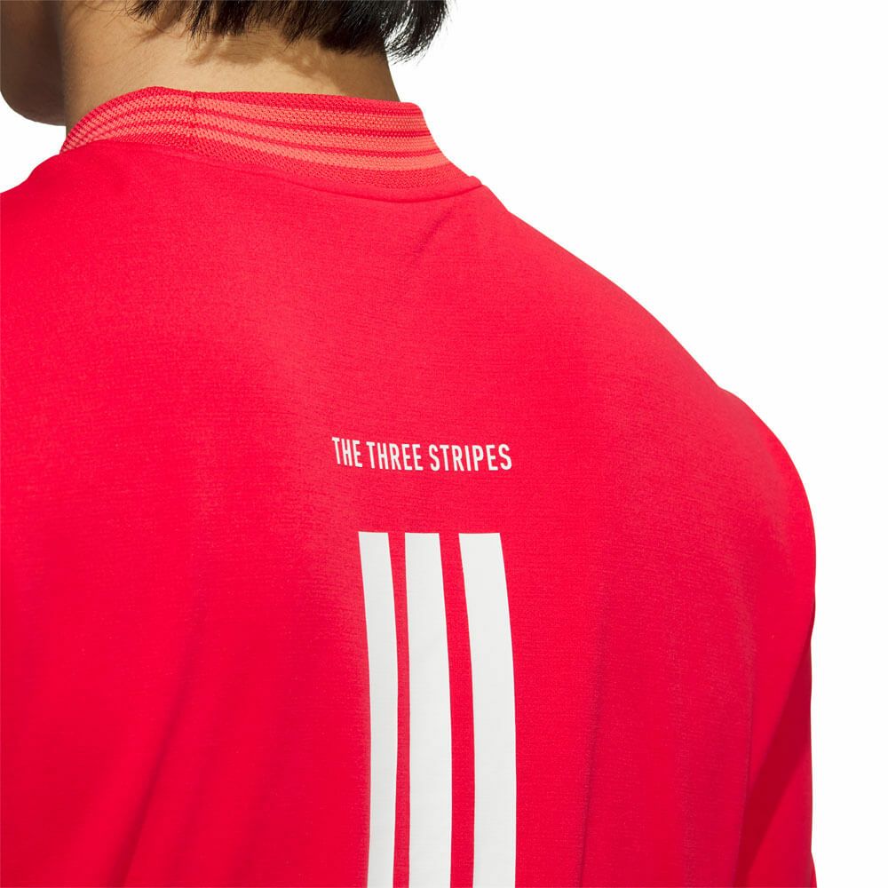 アディダス adidas　メンズ スリーストライプス 半袖 モックネックシャツ KVH10　2025年モデル 詳細5