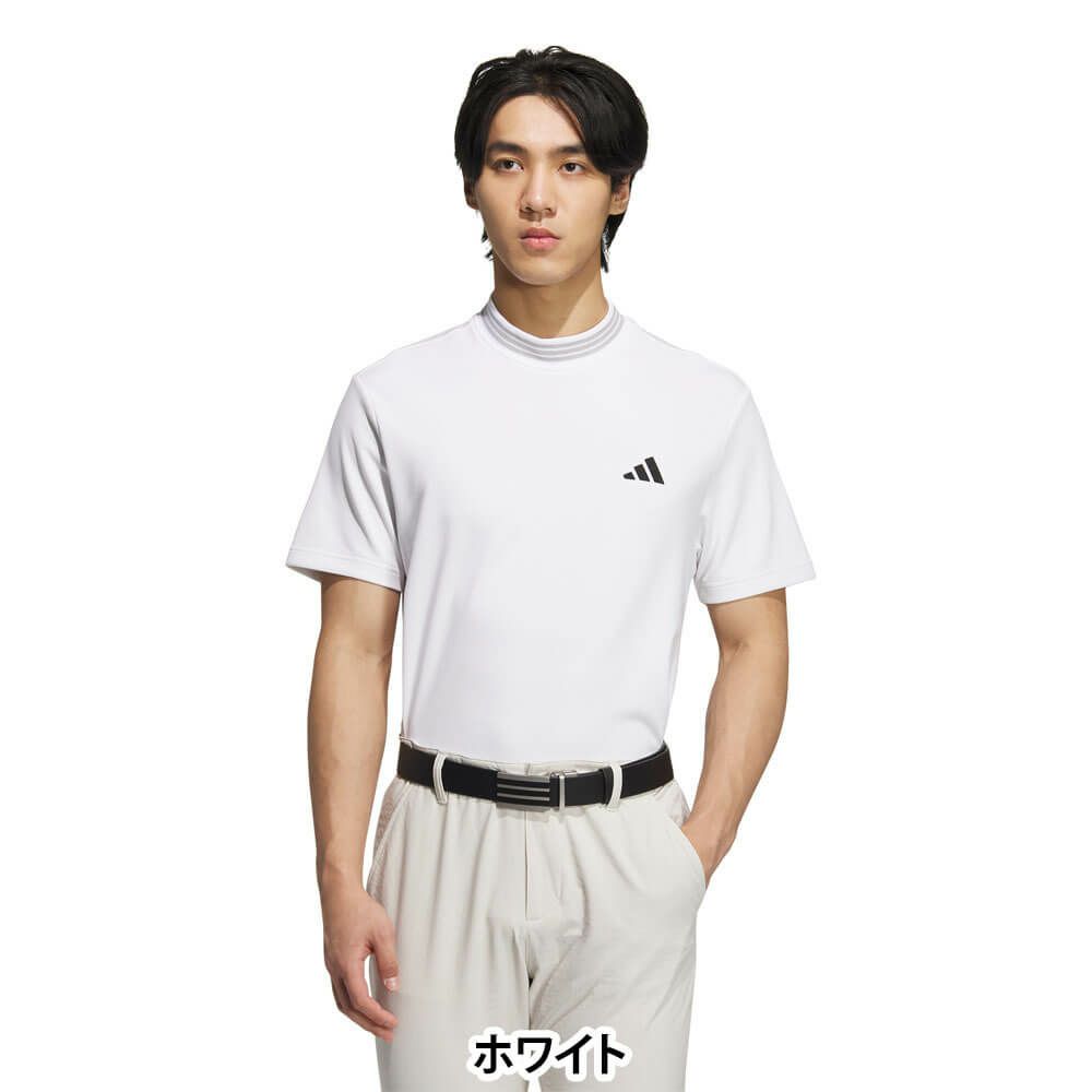 アディダス adidas　メンズ スリーストライプス 半袖 モックネックシャツ KVH10　2025年モデル 詳細7