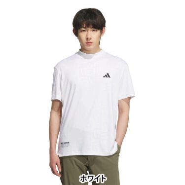 アディダス adidas　メンズ BOSロゴ柄デボス 半袖 モックネックシャツ KVH25　2025年モデル 詳細2