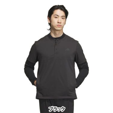 アディダス adidas　メンズ ロゴプリント 半袖 ジップシャツ & 長袖 モックネックシャツ KVH26　2025年モデル 詳細7