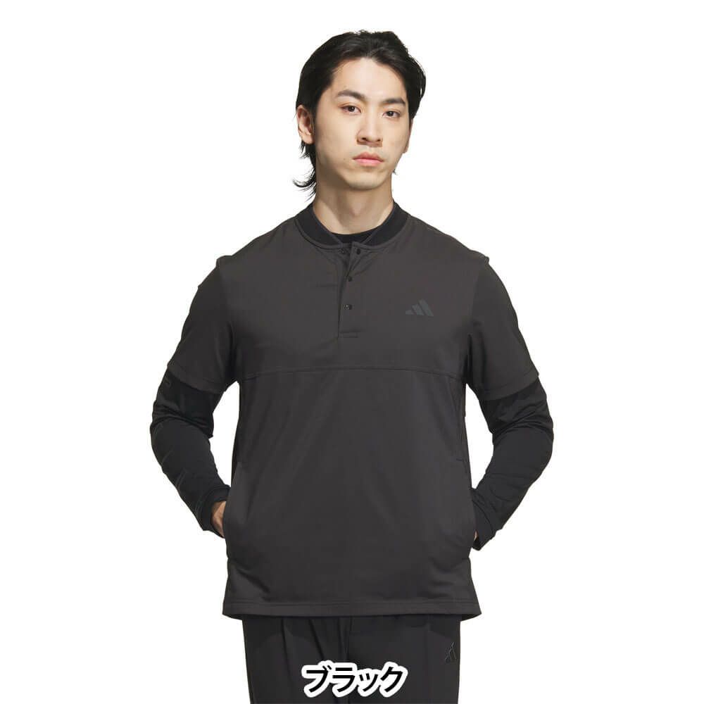 アディダス adidas　メンズ ロゴプリント 半袖 ジップシャツ & 長袖 モックネックシャツ KVH26　2025年モデル 詳細7