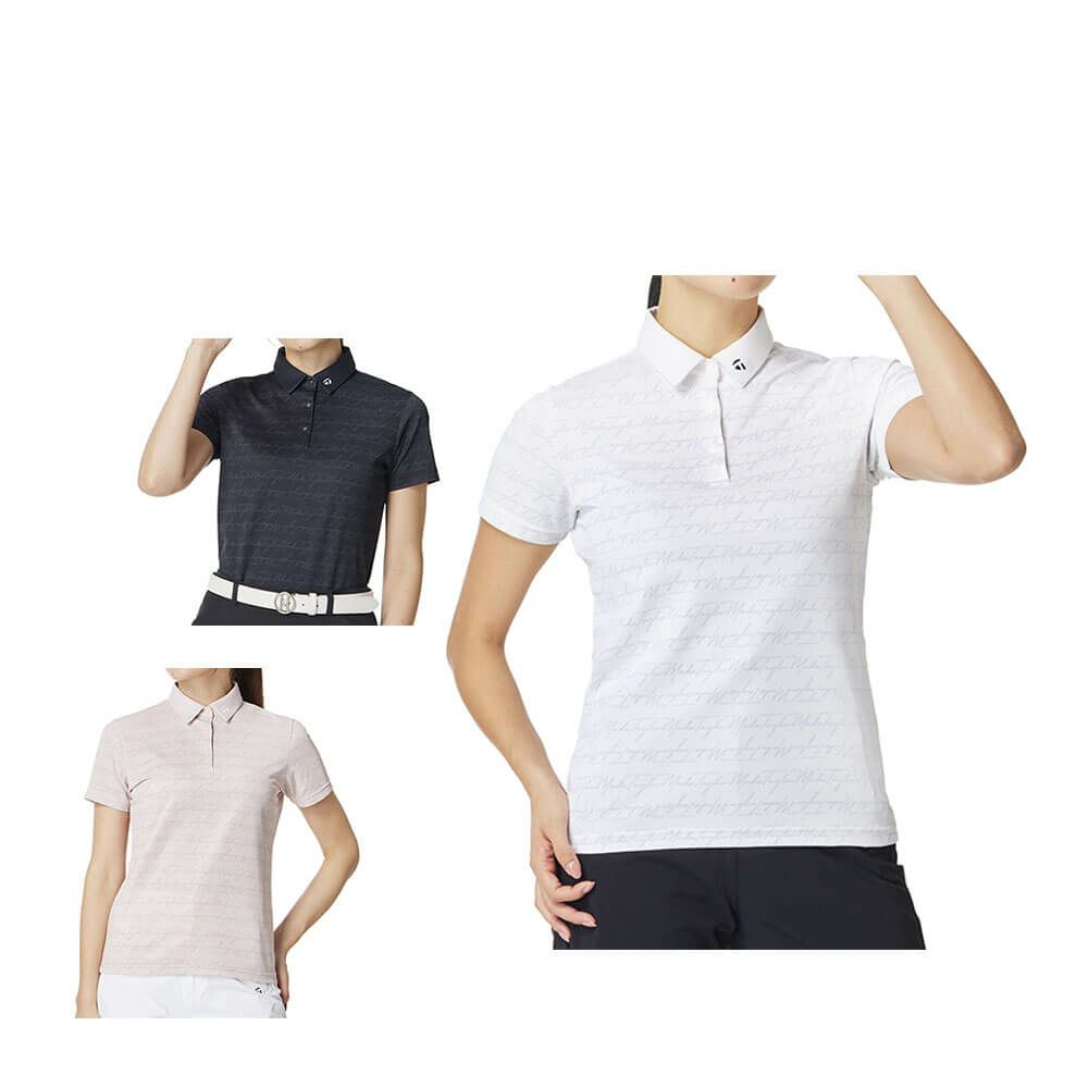 テーラーメイド TaylorMade　レディース ロゴボーダー 半袖 ポロシャツ UN669　2025年モデル 詳細1