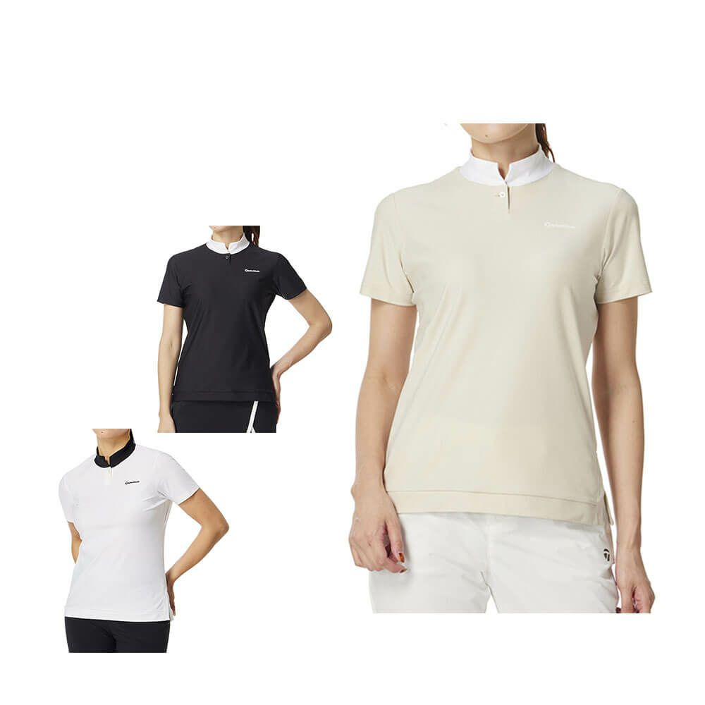 テーラーメイド TaylorMade　レディース スリットカラー 半袖 モックネック シャツ UN686　2025年モデル 詳細1