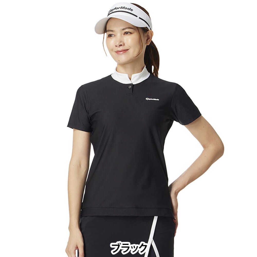 テーラーメイド TaylorMade　レディース スリットカラー 半袖 モックネック シャツ UN686　2025年モデル 詳細2