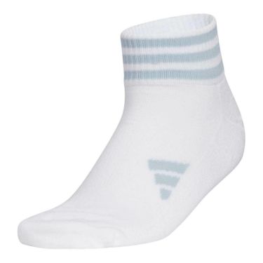 アディダス adidas　スリーストライプ クッション クルーソックス MGR64 JD6629 ホワイト/ワンダーブルー　2025年モデル ホワイト/ワンダーブルー