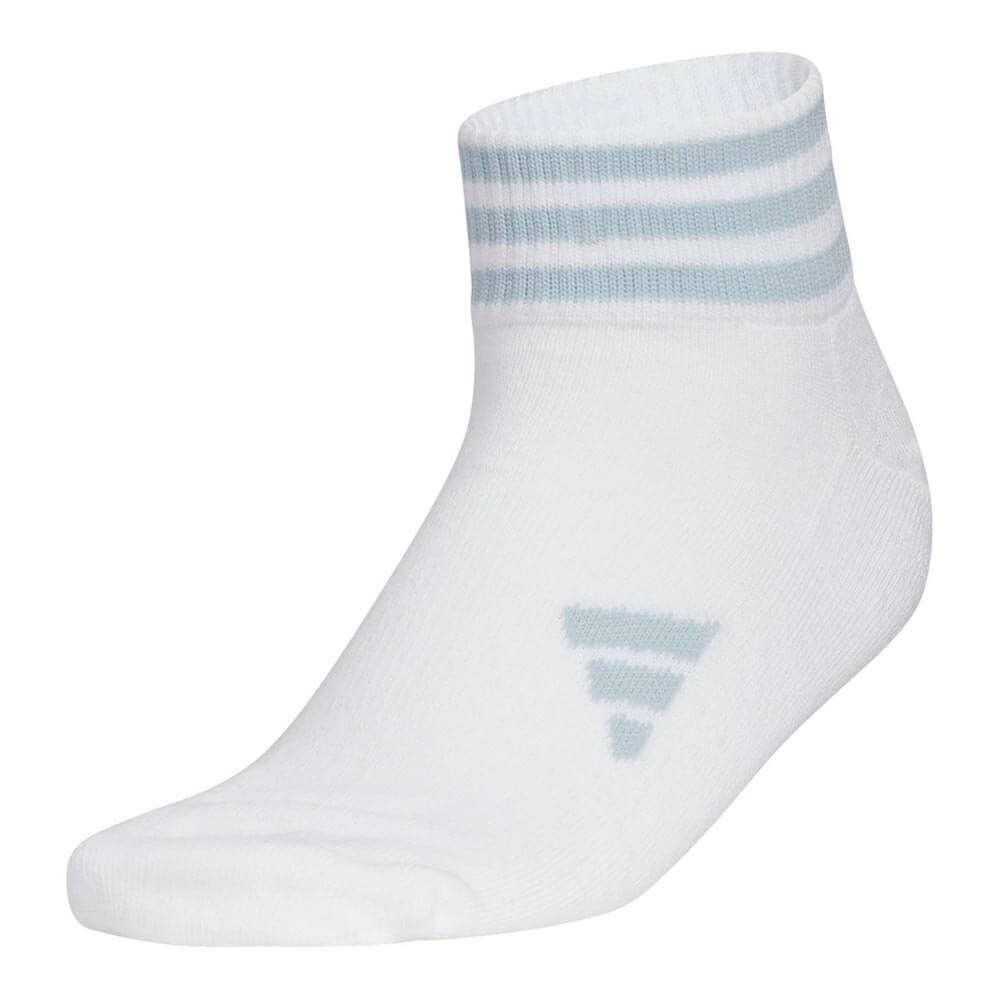 アディダス adidas　スリーストライプ クッション クルーソックス MGR64 JD6629 ホワイト/ワンダーブルー　2025年モデル ホワイト/ワンダーブルー