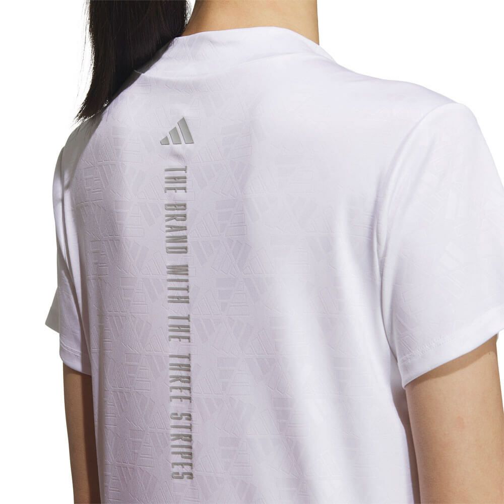 アディダス adidas　レディース BOSロゴ柄 デボス 半袖 モックネックシャツ KTI74　2025年モデル 詳細5