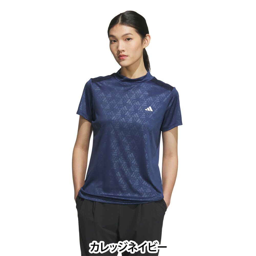 アディダス adidas　レディース BOSロゴ柄 デボス 半袖 モックネックシャツ KTI74　2025年モデル 詳細10