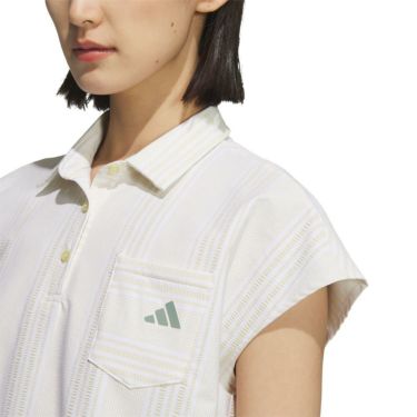 アディダス adidas　レディース シアサッカー フレンチスリーブ ポロシャツ KTI81　2025年モデル 詳細5