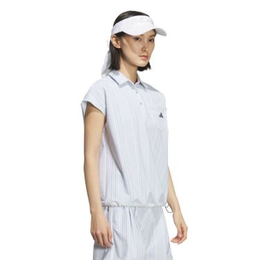アディダス adidas　レディース シアサッカー フレンチスリーブ ポロシャツ KTI81　2025年モデル 詳細9