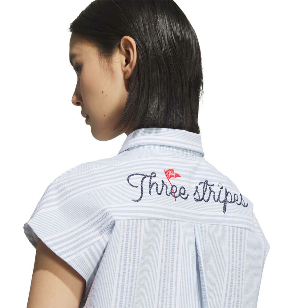 アディダス adidas　レディース シアサッカー フレンチスリーブ ポロシャツ KTI81　2025年モデル 詳細10