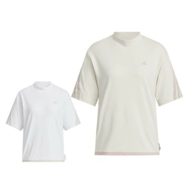 アディダス adidas　レディース スリーストライプス ボックスシルエット 半袖 モックネックシャツ KTI91　2025年モデル 詳細1