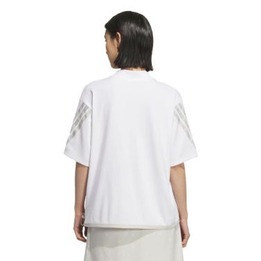 アディダス adidas　レディース スリーストライプス ボックスシルエット 半袖 モックネックシャツ KTI91　2025年モデル 詳細3