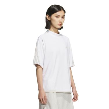 アディダス adidas　レディース スリーストライプス ボックスシルエット 半袖 モックネックシャツ KTI91　2025年モデル 詳細4