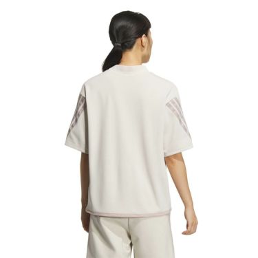 アディダス adidas　レディース スリーストライプス ボックスシルエット 半袖 モックネックシャツ KTI91　2025年モデル 詳細8