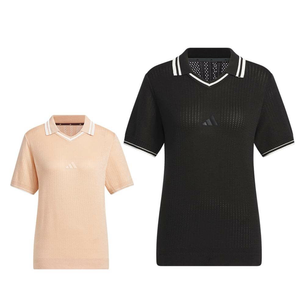 アディダス adidas　レディース ビヨンド ザ コース ルーズ スキッパー ニットボックスシルエット 半袖 ポロシャツ KTN36　2025年モデル 詳細1