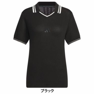 アディダス adidas　レディース ビヨンド ザ コース ルーズ スキッパー ニットボックスシルエット 半袖 ポロシャツ KTN36　2025年モデル 詳細2