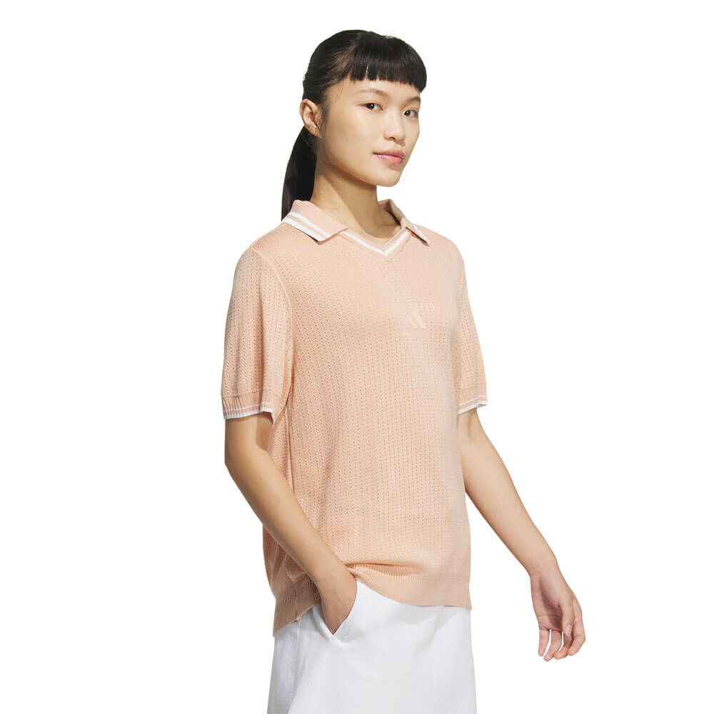 アディダス adidas　レディース ビヨンド ザ コース ルーズ スキッパー ニットボックスシルエット 半袖 ポロシャツ KTN36　2025年モデル 詳細5