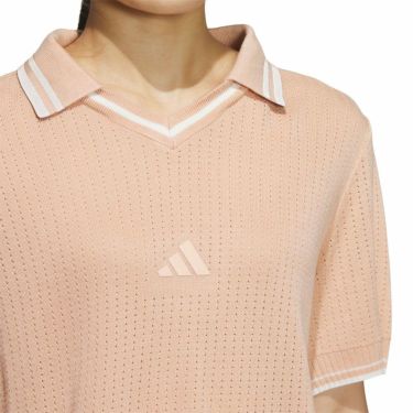 アディダス adidas　レディース ビヨンド ザ コース ルーズ スキッパー ニットボックスシルエット 半袖 ポロシャツ KTN36　2025年モデル 詳細6