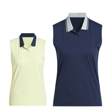 アディダス adidas　レディース ビヨンド ザ コース ルーズ ツイストニット ツーボタン ノースリーブ ポロシャツ KWI00　2025年モデル 詳細1