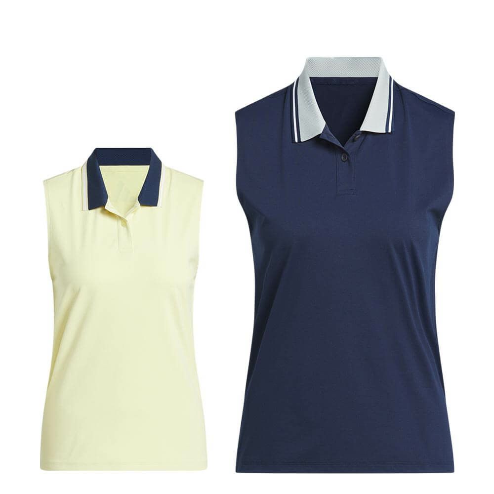 アディダス adidas　レディース ビヨンド ザ コース ルーズ ツイストニット ツーボタン ノースリーブ ポロシャツ KWI00　2025年モデル